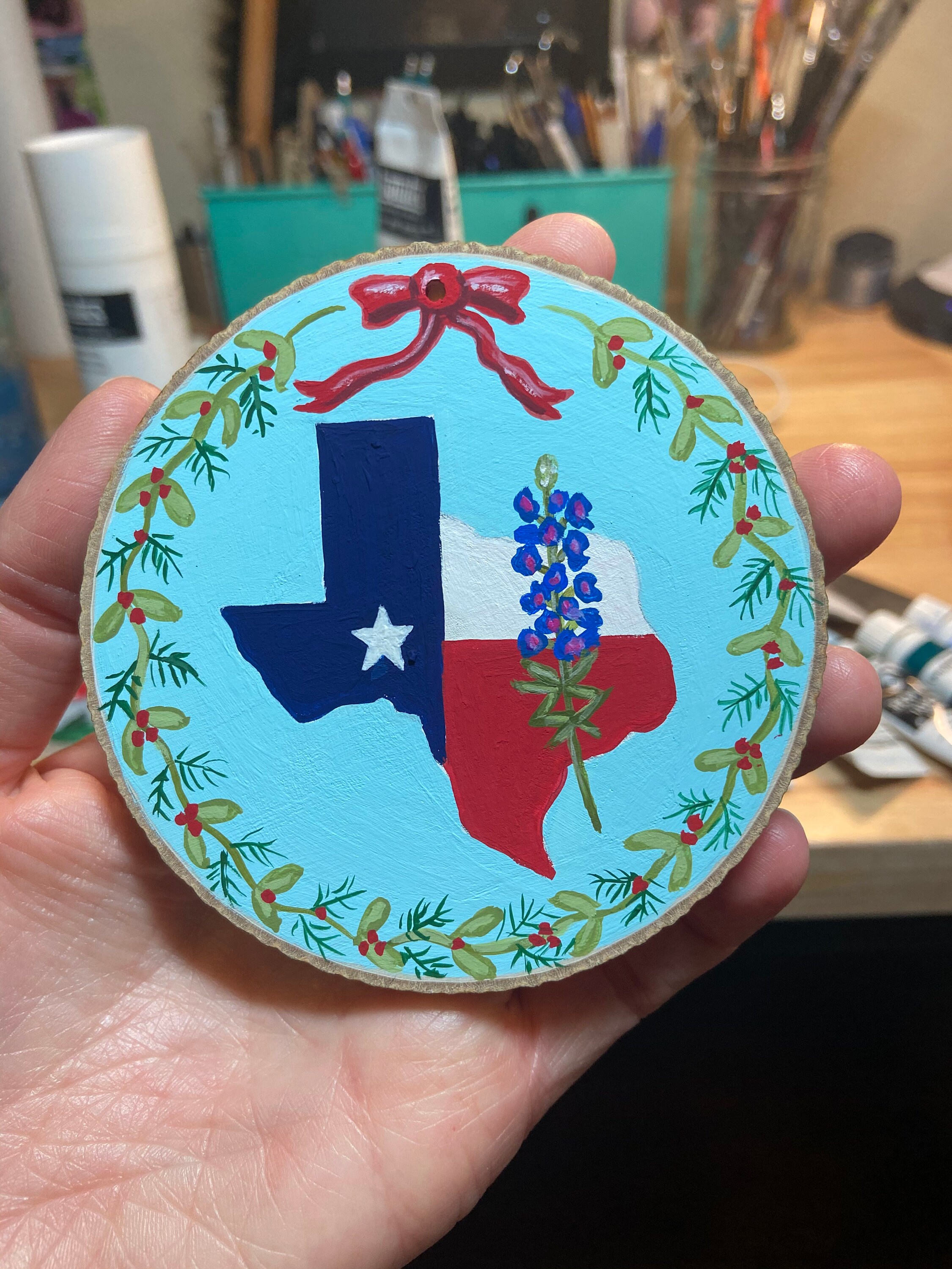 Hand painted Christmas ornament Texas Etsy