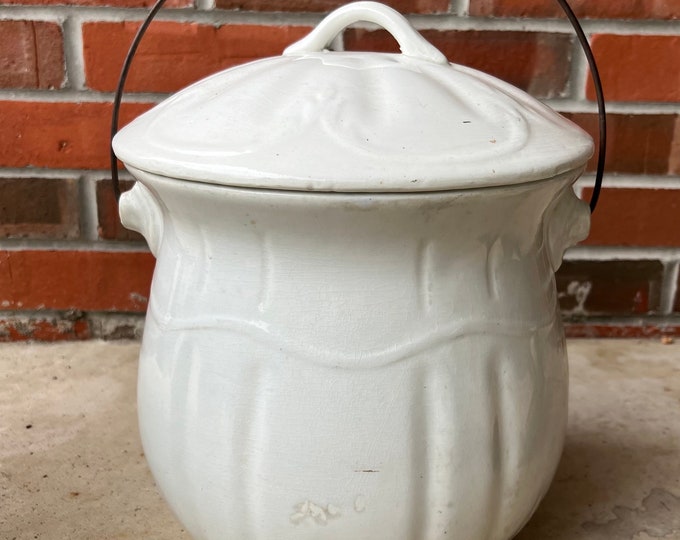 Old Antique Victorian Ironstone Master Waste Vessel Slop Bucket L0923