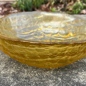 Vintage MCM Mid-Century Modern Indiana Tiara Glas Gelb Nebel Aloha Servierschale L0224C45