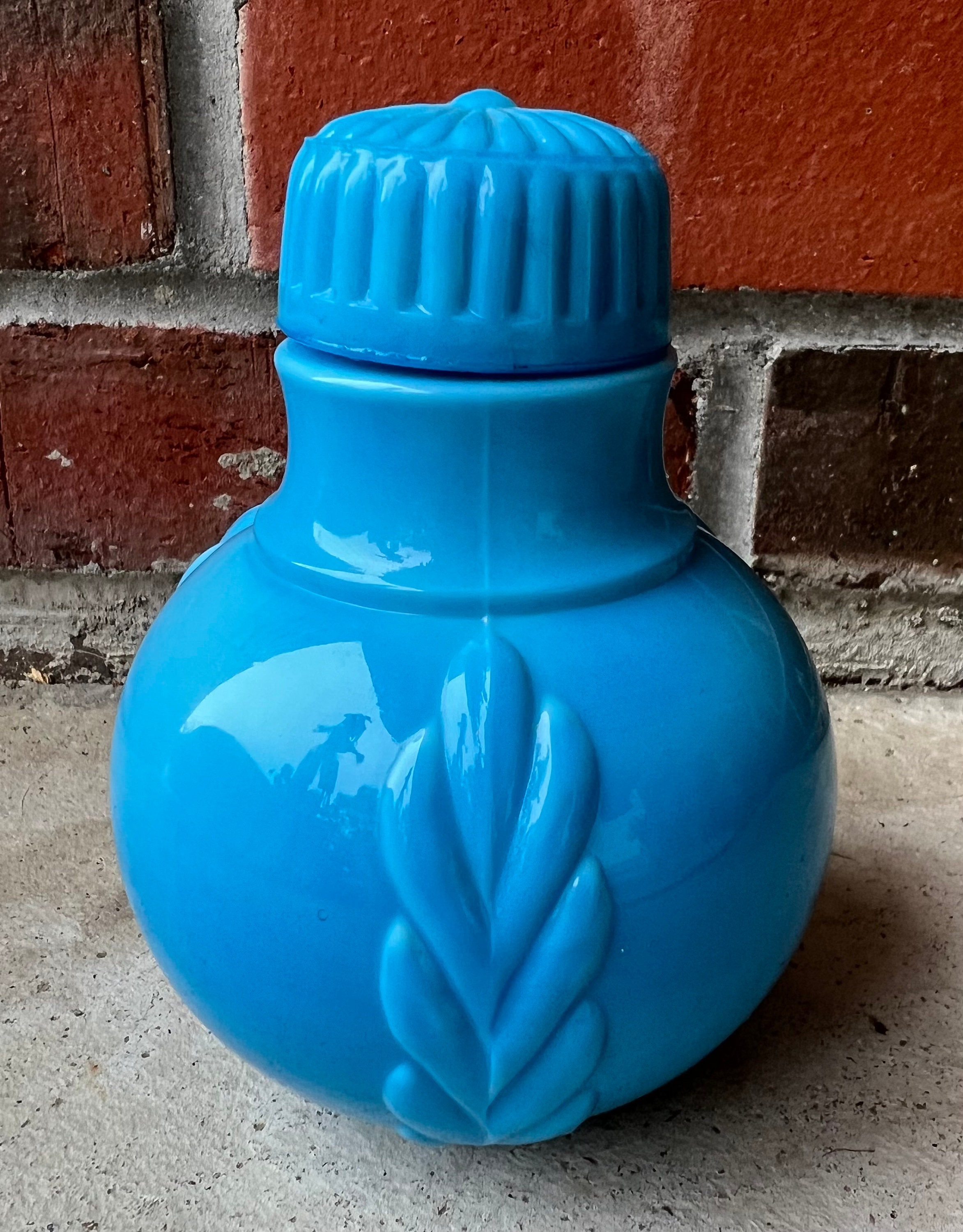 Antique Victorian Atterbury Blue Milk Glass Turquoise Chalaine