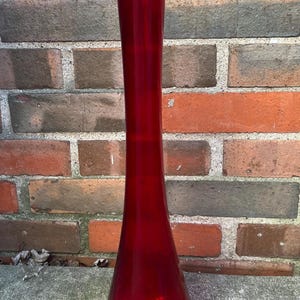 Large 18&quot; Vintage Viking Glass Epic Amberina Crackle Glass Swung Vase L0125C100