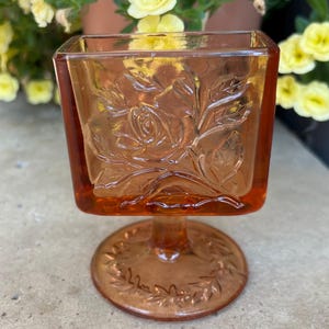 Tiara vintage in vetro Indiana con rosa di cavolo rosa e portasigarette/carte/stuzzicadenti L0625