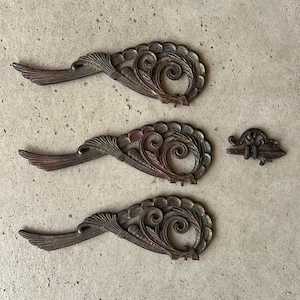 Lot Of 4 Antique Cast Iron Art Deco Swag Swing Arm Curtain Rod Parts L0425C25