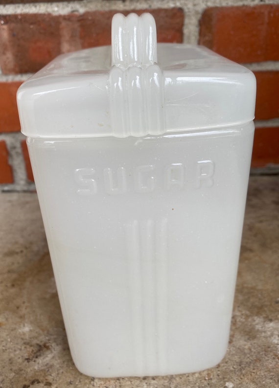 Antique Clambroth Depression Glass Art Deco Sugar Canister Etsy