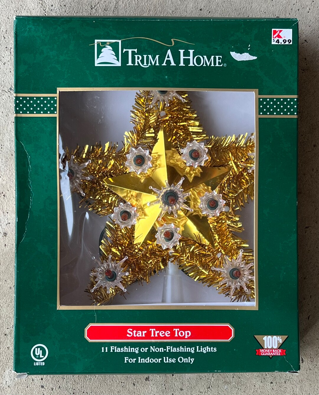 Vintage Kmart Trim A Tree Gold Tinsel Light up Christmas Tree Etsy