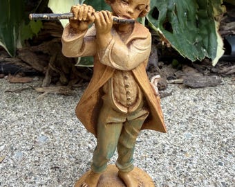 Vintage 1983 Fontanini Polymer Resin 4 3/4" Michael Flute Player Nativity Figure #117 #52565 Italy L0626