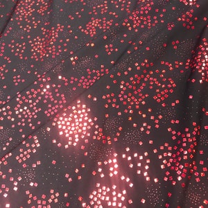 Black/ Red Hologram Pattern Spandex