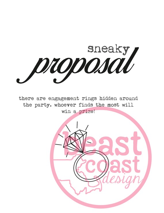 Bridal Shower Game Sneaky Proposal Image 0
