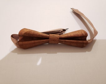 Wooden bow tie - papi (lacewood) - real wood veneer