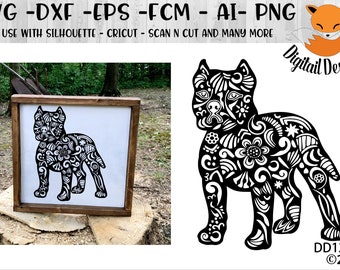 Pit Bull Mandala Etsy