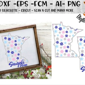 Minnesota Schneeflocke SVG - Png - Eps - fcm - ai - Dxf - geschnitten E-Datei - Minnesota Winter SVG - Silhouette - Cricut - ScanNCut - Minnesota Schnee Svg