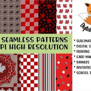 Canadees digitaal papierpakket - Instant Download - Canada Geïnspireerd digitaal papieren pakket - naadloze Canadese achtergronden