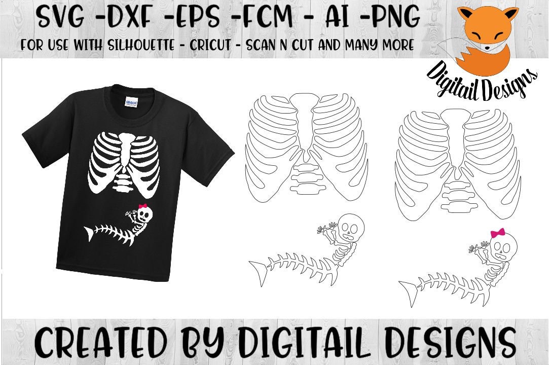Download Baby Mermaid Skeleton SVG png dxf eps ai fcm Cut File | Etsy