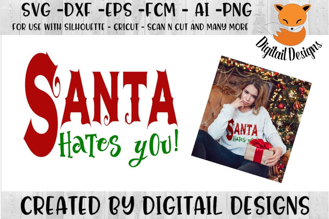 Funny Santa SVG Santa Hates You SVG Png Fcm Eps Dxf | Etsy