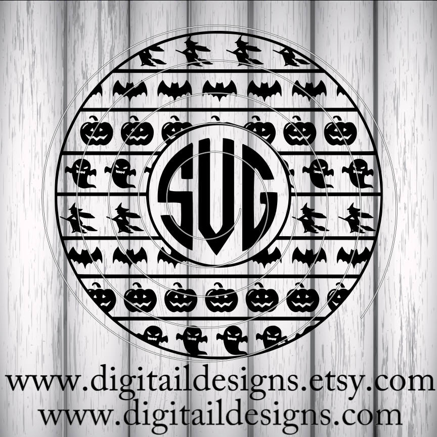 Download Large Halloween Monogram Frame SVG png dxf eps fcm ai | Etsy
