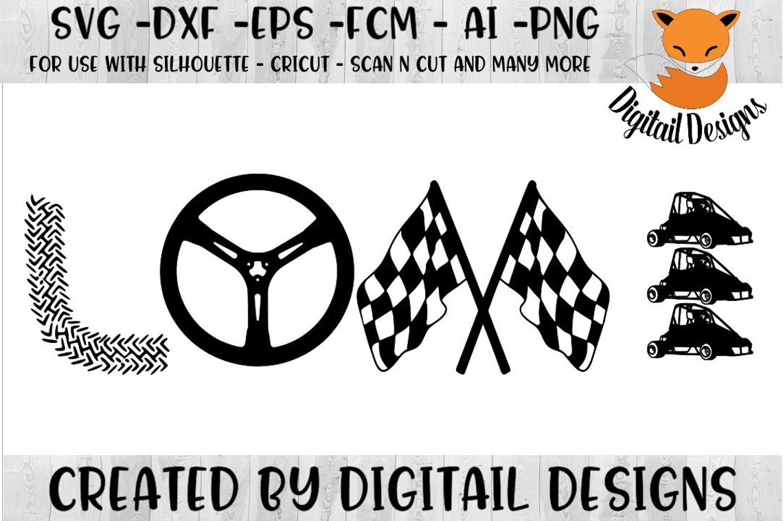 Download Quarter Midget Racing Love SVG png eps dxf fcm ai | Etsy