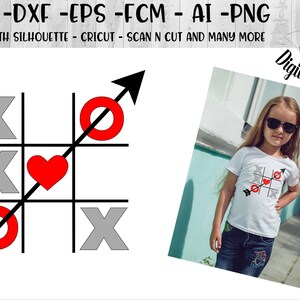 Valentine Love SVG - png - fcm - eps - dxf - ai - Cut File - Silhouette - Cricut - Scan n Cut - Tic Tac Toe SVG - XO Cut File