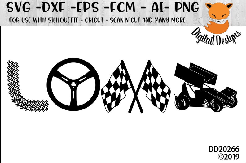 Download Sprint Car Love SVG png eps dxf fcm ai Cut file | Etsy