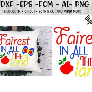 Fairest of All SVG - Png - Dxf - Eps - Fcm - Ai Cut file - Silhouette - Cricut - Fairy Tale SVG - Hero SVG - Snow White