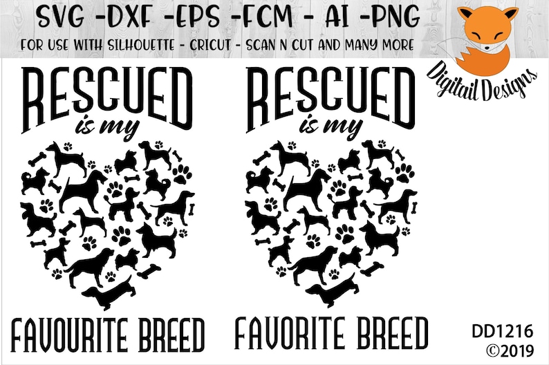 Rescue Dog SVG dxf png eps ai fcm Cricut | Etsy