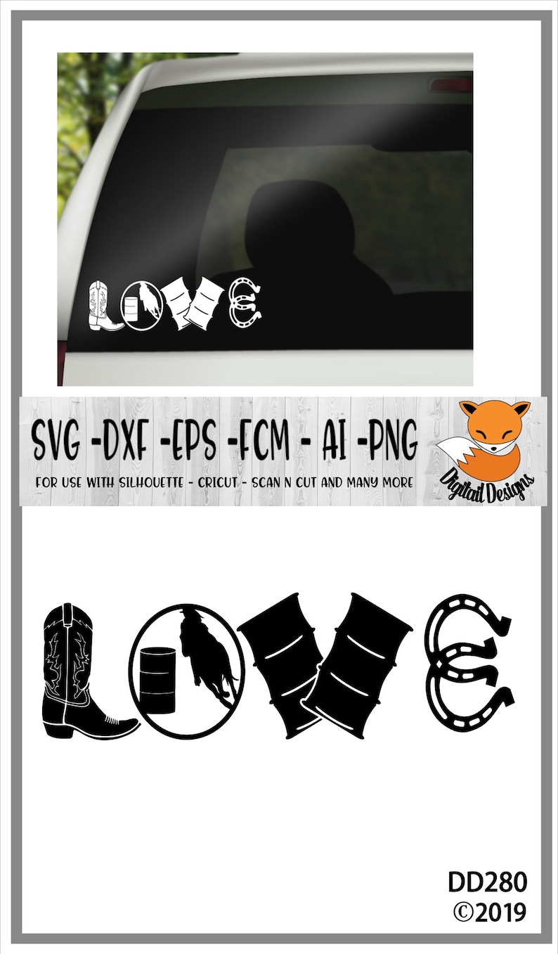 Download Barrel Racing Love SVG png fcm eps dxf ai Cut File | Etsy