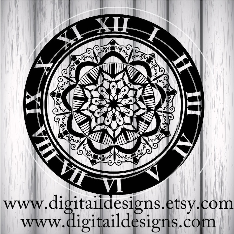 Download Mandala Clock SVG png dxf eps ai fcm Clock SVG | Etsy
