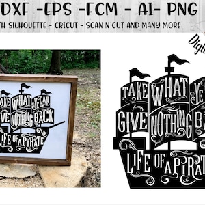 Piraten SVG - Png - Dxf - Eps - Fcm - Ai - Datei - Silhouette - Cricut - Scannen Sie und schneiden Sie-Piraten-Party - Abend mit Piraten - Piraten geschnitten Datei