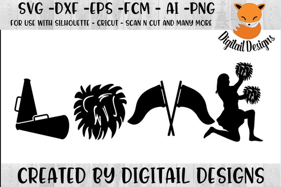 Cheer Love Svg Png Dxf Eps Fcm Ai Cheer Love Cut Etsy