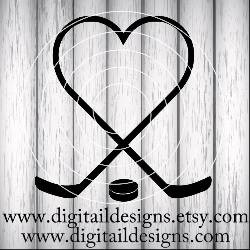 Hockey Heart SVG png dxf eps ai fcm Hockey SVG Etsy