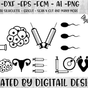 Amour de FIV SVG - png - dxf - eps - fcm - ai - coupe fichier - Silhouette - Cricut - Scan n Cut - In Vitro fertilisation SVG - infertilité svg