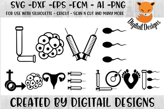 Download IVF Love SVG png dxf eps fcm ai Cut file | Etsy
