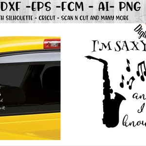 Saxofón SVG - dxf - png - eps - fcm - ai - Descarga instantánea - Uso comercial - Cricut - Archivo de silueta - Banda SVG