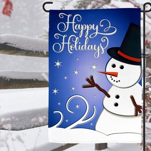 Christmas Snowman Flag  Sublimation PNG - Sublimation Design