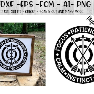 Motivational Archery Target SVG - png - dxf - eps - fcm - Cut file - Silhouette - Cricut - Scan n Cut - Archery Target SVG - Archer SVG
