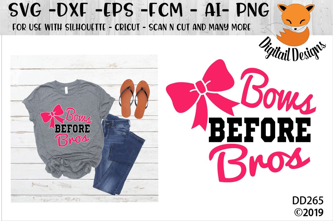 Bows Before Bros SVG Png Dxf Eps Fcm Ai Cheer SVG Etsy