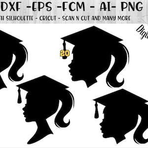 L’obtention du diplôme fille silhouette SVG-png-DXF-EPS-ai-FCM-coupe fichier-graduation SVG-graduation coupe fichier-silhouette de fille