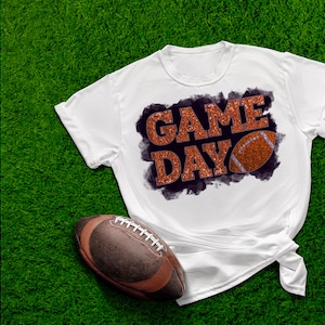 Faux Sequin and Embroidered Football Game Day Sublimation Design