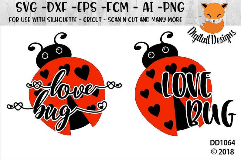 Download Love Bug Lady Bug SVG png fcm eps dxf ai Cut File | Etsy