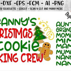 Christmas Baking Crew SVG - Granny&#39;s Baking Crew Bright SVG - Cookie Baking - png - fcm - eps - dxf - ai - Cut File - Silhouette - Cricut