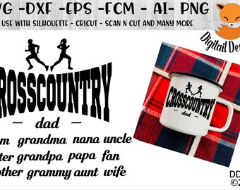 Cross Country moeder SVG-PNG-DXF-EPS-FCM-AI-Cross Country familie gesneden bestand-Cross Country papa SVG-Cross Country moeder gesneden bestand
