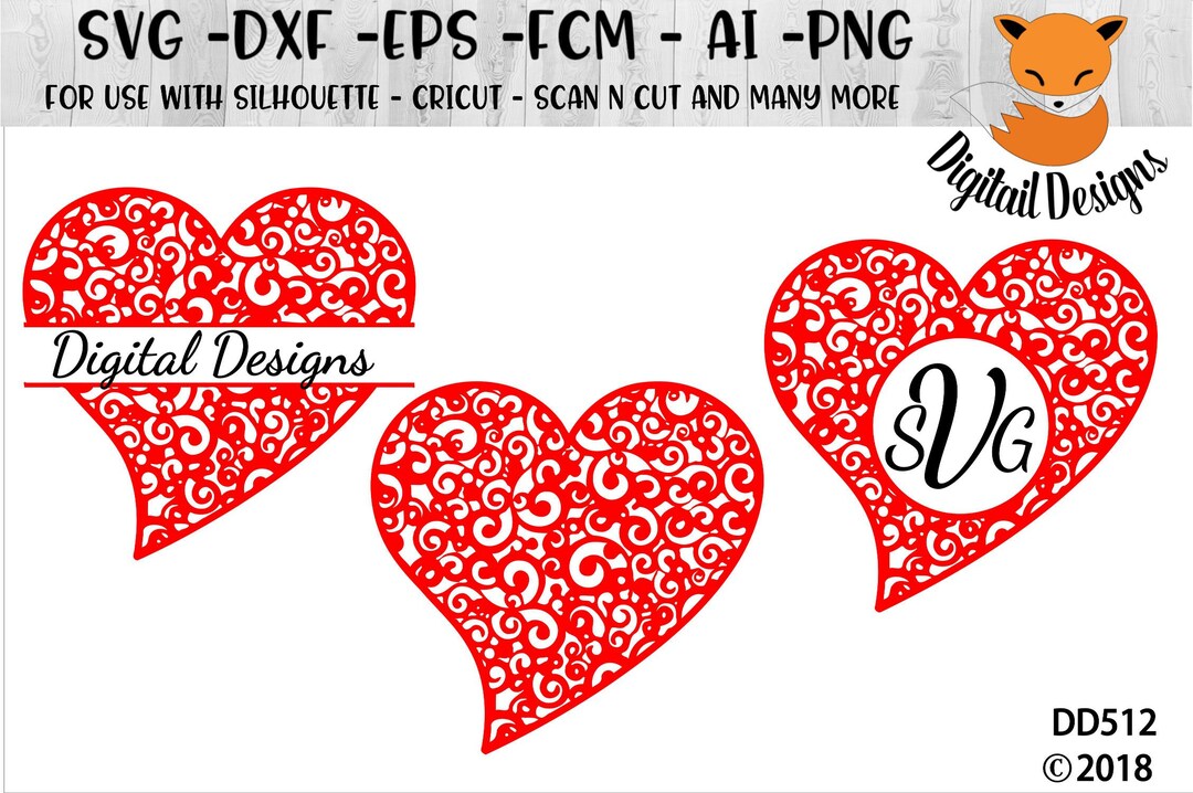 Valentine SVG Png Fcm Eps Dxf Ai Cut File Silhouette Cricut Scan N Cut ...