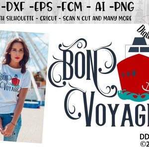 Bon Voyage SVG - crociera nave SVG - png - dxf - eps - fcm - ai - crociera SVG - vacanze Cut File - Silhouette - Cricut - Scan N Cut