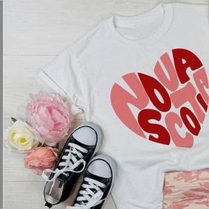 Nova Scotia Heart Shaped Word Art SVG - png -dxf - eps - ai - fcm - Canadian Province - Silhouette - Cricut - Scan n Cut - Commercial Use