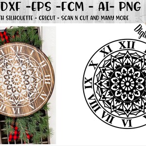 Download Mandala Clock Svg Png Dxf Eps Ai Fcm Clock Svg Etsy