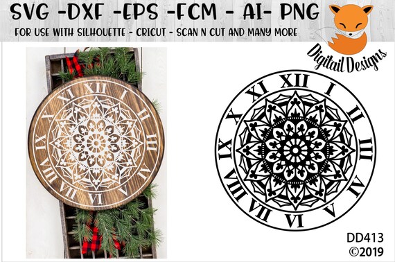 Download Mandala Clock Svg Png Dxf Eps Ai Fcm Clock Svg Etsy