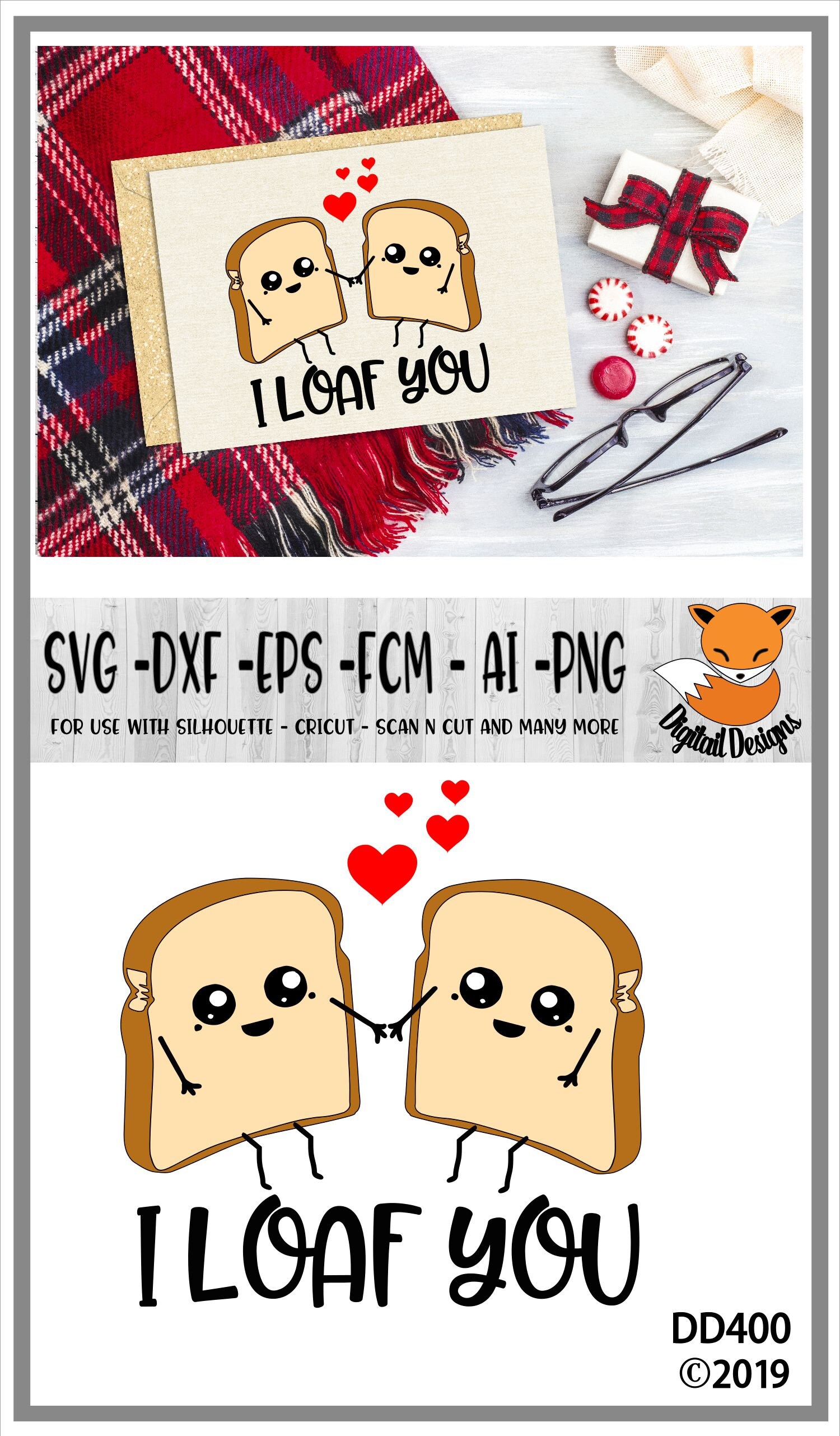 I Loaf You SVG Png Fcm Eps Dxf Ai Cut File Etsy