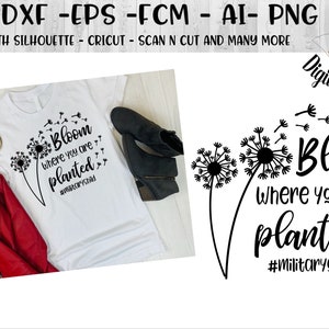 Monat des Militärkindes SVG - PNG - DXF - Eps - Fcm - Silhouette - Cricut - Militärische Kind Löwenzahn - lila bis für militärische Kinder