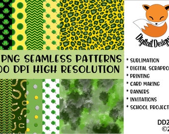 Digital St Patrick's Day  Papers Pack - Instant Download - Irish Inspired Digital Paper Pack - St Paddy's Day Backgrounds
