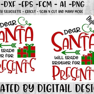 Wird präsentiert Handel Bruder/Schwester für SVG - lustige Weihnachts-SVG - Png - Fcm - Eps - Dxf - Ai - Datei schneiden - Silhouette - Cricut