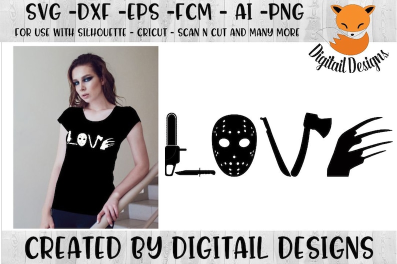 Download Horror Movie Love SVG png eps dxf fcm ai Cut file | Etsy